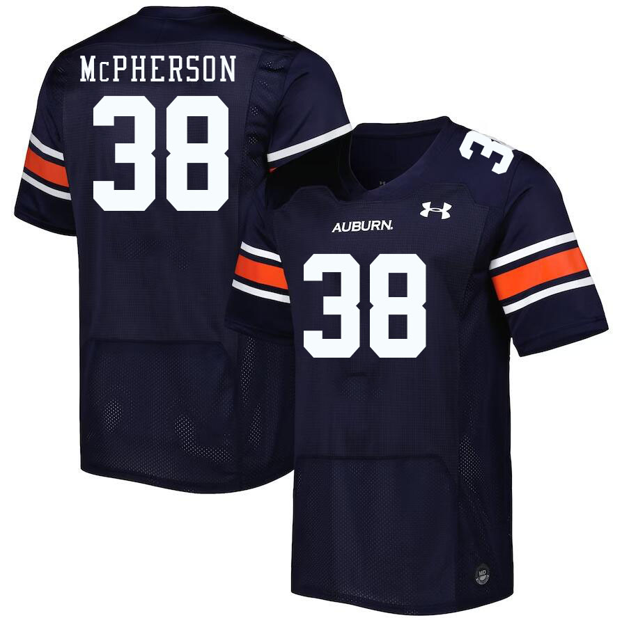 Men #38 Alex McPherson Auburn Tigers College Football Jerseys Stitched-Navy